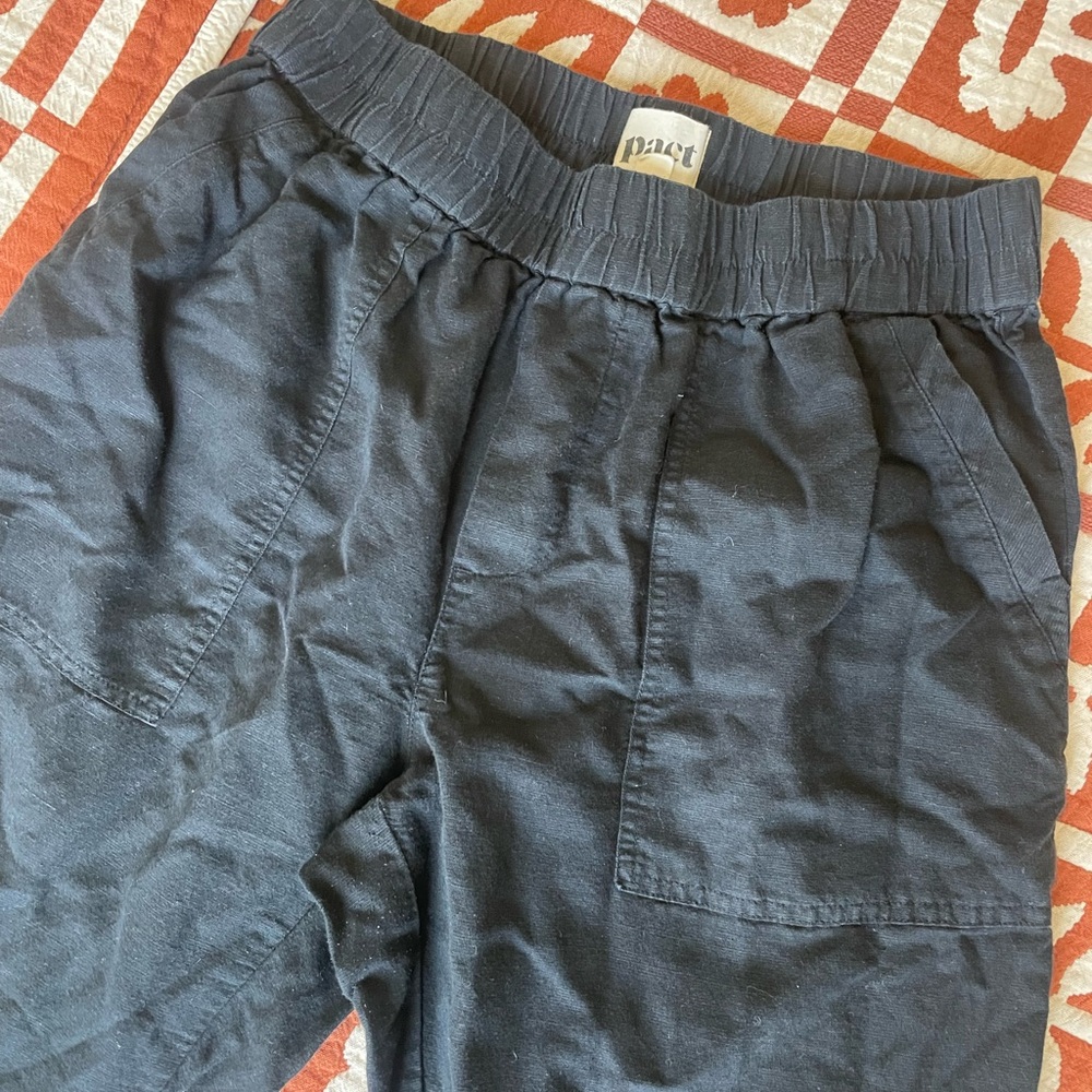 PACT Black Linen Pants